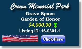 Grave Space for Sale $4K - Garden of Honor - Crown Memorial Park - Pineville, NC - The Cemetery Exchange