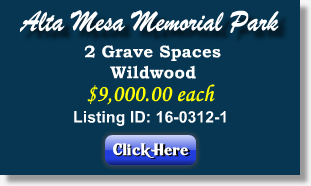 2 Grave Spaces for Sale - Alta Mesa Memorial Park - Palo Alto, CA - The Cemetery Exchange