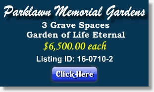 3 Grave Spaces - Parklawn Memorial Gardens - Rockville, MD - The Cemetery Exchange