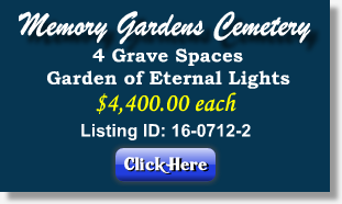 4 Grave Spaces for Sale $4400ea - Garden of Eternal Lights - Memory Gardens Cemetery - Arlington Heights, IL - The Cemetery Exchange
