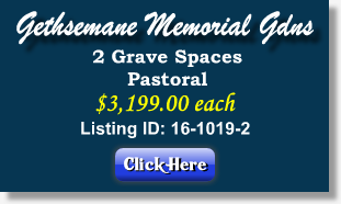 2 Grave Spaces for Sale $3199ea - Pastoral - Gethsemane Memorial Gardens - Charlotte, NC - The Cemetery Exchange