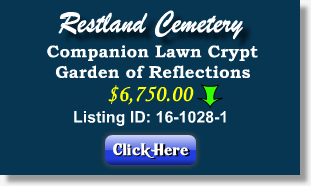 Companion Lawn Crypt for Sale $6750 - Garden of Reflections - Restland Cemetery - Dallas, TX - The Cemetery Exchange