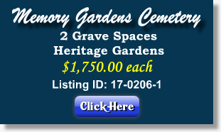 2 Grave Spaces for Sale $1750ea - Heritage Gardens - Memory Gardens Cemetery - Arlington Heights, IL - The Cemetery Exchange
