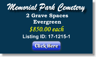 2 Grave Spaces for Sale - Memorial Park Cemetery - Lawrence, KS - The Cemetery Exchange