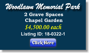 2 Grave Spaces for Sale $4500ea - Chapel Garden - Woodlawn Memorial Park - Nashville, TN - The Cemetery Exchange
