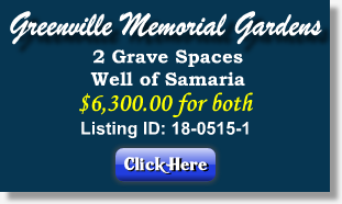 2 Grave Spaces for Sale - Greenville Memorial Gardens - Piedmont, SC - The Cemetery Exchange