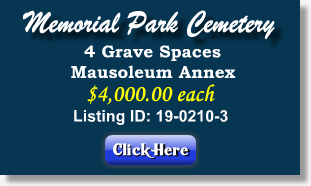 4 Grave Spaces for Sale $4Kea - Memorial Park Cemetery - Skokie, IL - Mausoleum Annex - The Cemetery Exchange