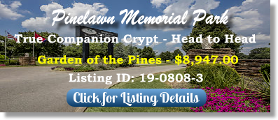 True Companion Crypt for Sale $8947! Pinelawn Memorial Park Milwaukee, WI Gdn of the Pines The Cemetery Exchange