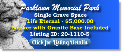 Single Grave Space for Sale $5K! Parklawn Memorial Park Rockville, MD Life Eternal The Cemetery Exchange