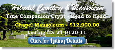 True Companion Crypt for Sale $12900! Holmdel Cemetery Holmdel, NJ Chapel The Cemetery Exchange