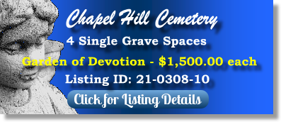 4 Single Grave Spaces for Sale $1500ea! Chapel Hill Cemetery Centennial, CO Gdn of Devotion The Cemetery Exchange