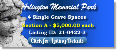 4 Single Grave Spaces for Sale $5Kea! Arlington Memorial Park Sandy Springs, GA Section A The Cemetery Exchange
