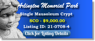 Single Crypt for Sale $9K! Arlington Memorial Park Sandy Springs, GA SCO The Cemetery Exchange