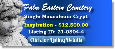 Single Crypt for Sale $12500! Palm Eastern Cemetery Las Vegas, NV Inspiration The Cemetery Exchange