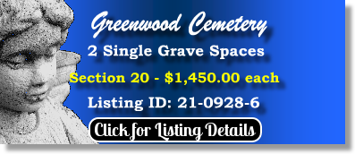 2 Single Grave Spaces $1450ea! Greenwood Cemetery Atlanta, GA Section 20 The Cemetery Exchange 21-0928-6