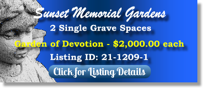 2 Single Grave Spaces for Sale $2K! Sunset Memorial Gardens Greeley, CO Devotion The Cemetery Exchange