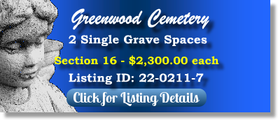 2 Single Grave Spaces for Sale $2300ea! Greenwood Cemetery Atlanta, GA Section 16 The Cemetery Exchange