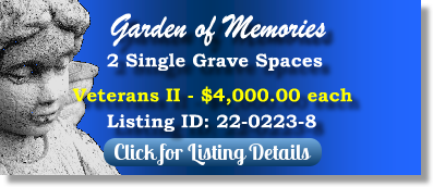 2 Single Grave Spaces for Sale $4Kea! Garden of Memories Tampa, FL Veterans II The Cemetery Exchange