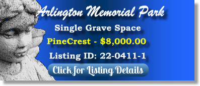 Single Grave Space for Sale $8K! Arlington Memorial Park Sandy Springs, GA PineCrest The Cemetery Exchange