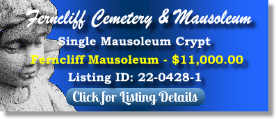 Single Crypt for Sale $11K! Fercliff Cemetery & Mausoleum Hartsdale, NY Ferncliff Mausoleum The Cemetery Exchange