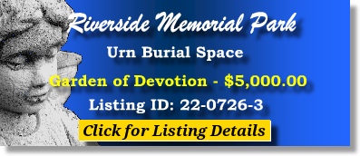 Urn Burial Space $5K! Riverside Memorial Park Tequesta, FL Devotion The Cemetery Exchange 22-0726-3