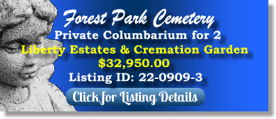 Private Columbarium for Sale $32950! Forest Park Cemetery The Woodlands, TX  Liberty Estates The Cemetery Exchange 22-0909-3