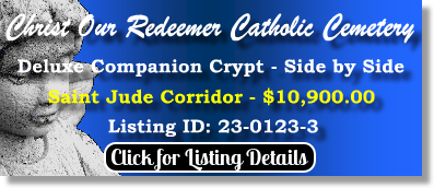 Deluxe Companion Crypt $10900! Christ Our Reedeemer Catholic Cemetery Pittsburgh, PA Saint Jude The Cemetery Exchange 23-0123-3