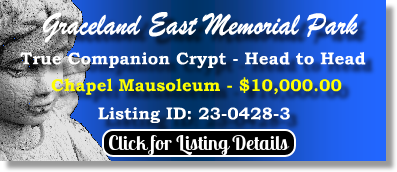 True Companion Crypt $10K! Graceland East Memorial Park Simpsonville, SC Chapel Mausoleum The Cemetery Exchange 23-0428-3