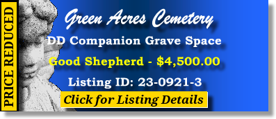 DD Companion Grave Space $4500! Green Acres Cemetery Scottsdale, AZ Good Shepherd The Cemetery Exchange 23-0921-3