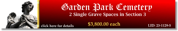 2 Single Grave Spaces $3800ea! Garden Park Cemetery Conroe, TX Section 3 The Cemetery Exchange 23-1129-5