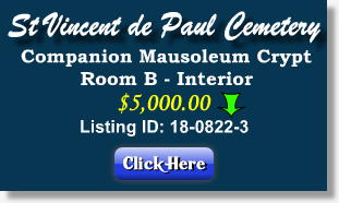 Companion Crypt for Sale $5K - Room B Interior - St Vincent de Paul Cemetery - New Orleans, LA - The Cemetery Exchange