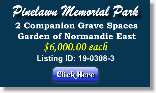 2 Companion Grave Spaces for Sale $6Kea - Pinelawn Memorial Park - Farmingdale, NY - Garden of Normandie East - The Cemetery Exchange
