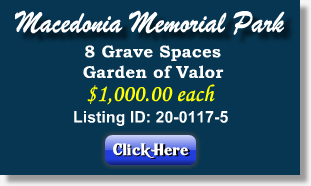 8 Grave Spaces for Sale $1Kea! Macedonia Memorial Park Canton, GA Gdn of Valor The Cemetery Exchange