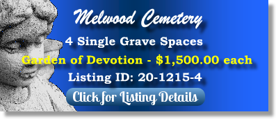 4 Single Grave Spaces for Sale $1500ea! Melwood Cemetery Stone Mountain, GA Devotion The Cemetery Exchange