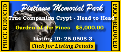 True Companion Crypt $5K! Pinelawn Memorial Park Milwaukee, WI Pines #cemeteryexchange 24-0508-3