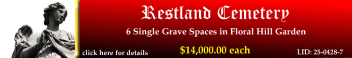 6 Single Grave Spaces $14Kea! Restland Cemetery Dallas, TX Floral Hill #cemeteryexchange 25-0428-7