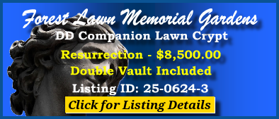 DD Companion Lawn Crypt $8500! Forest Lawn Memorial Gardens College Park, GA Resurrection #cemeteryexchange 25-0624-3